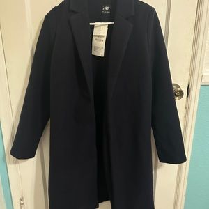 Navy Zara coat. Never worn, tags still on.